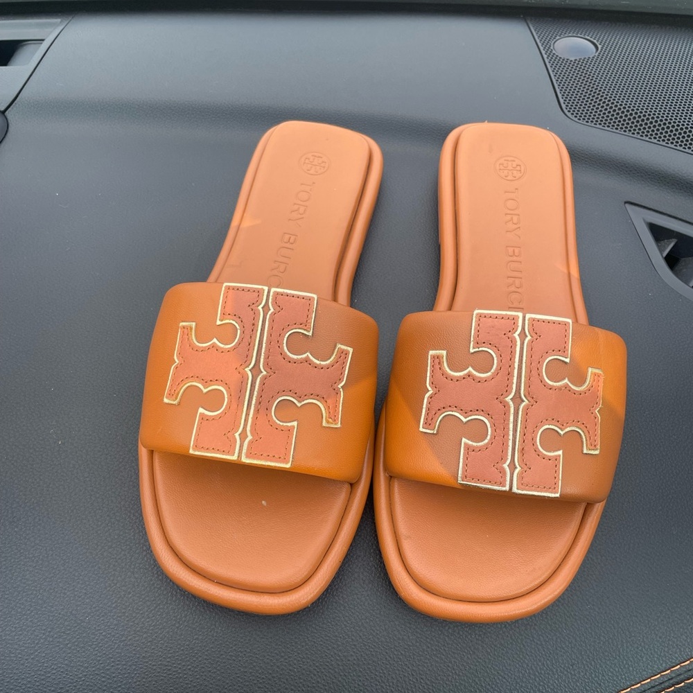 Tory Burch Orange Slide Sandals